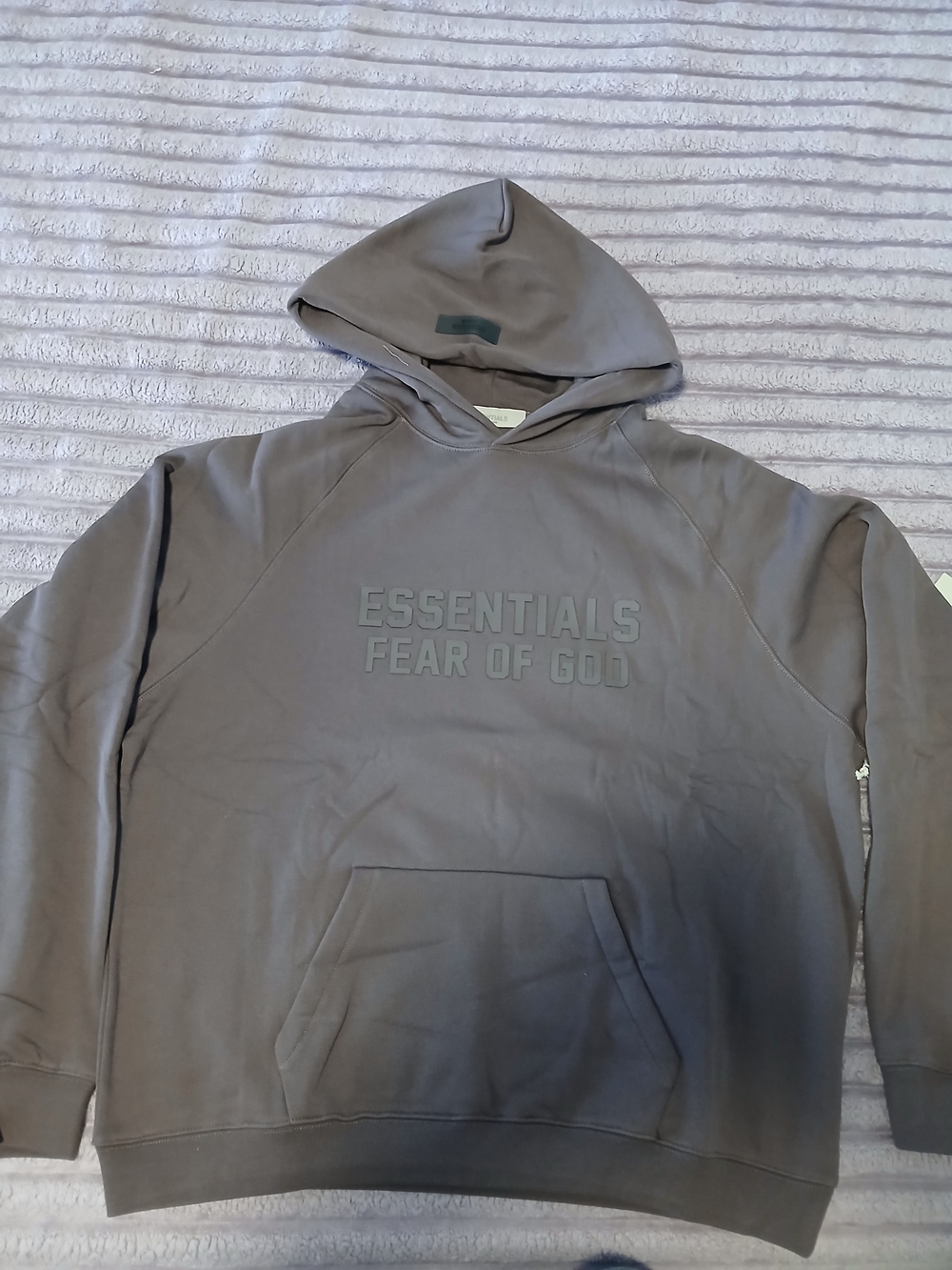 Essentials Fear of God Olive Gray Pullover Hoodie